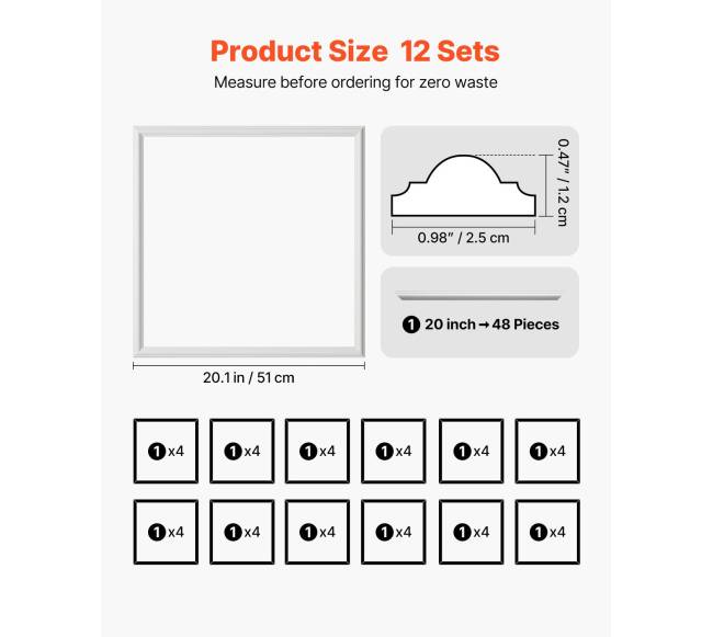 Sienų apvadai interjero dekorui, 12 vnt.1