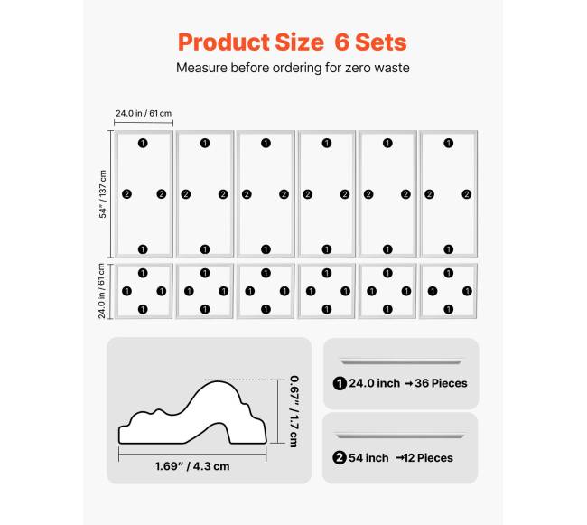 Sienų apvadas su plokštėmis, 6 vnt. rinkinys1