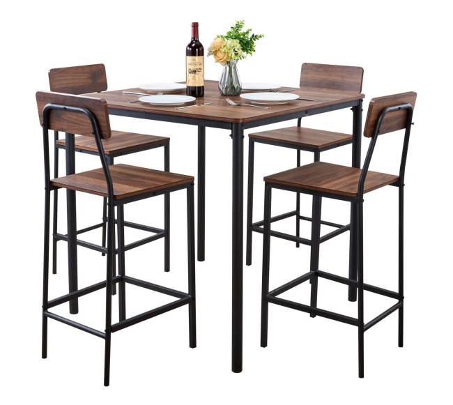 Baro stalas su kėdėmis, 5 dalių komplektas9