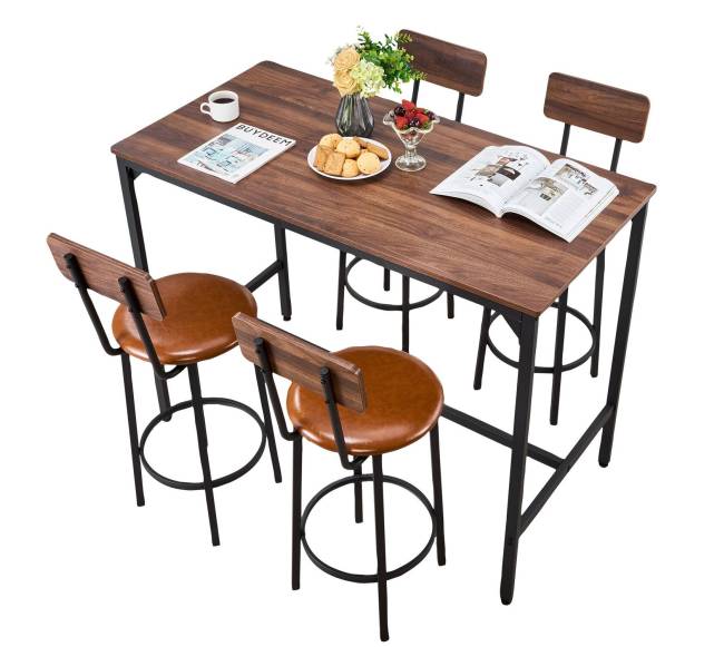 Baro stalo ir kėdžių komplektas, juodos spalvos10