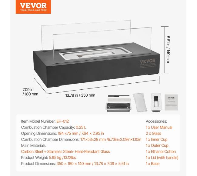 stalo ugniakuras su stiklu vidaus ir lauko naudojimui6