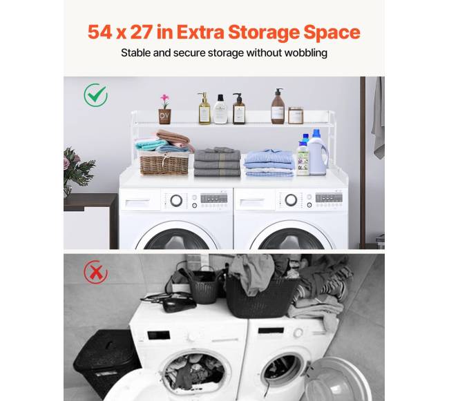 Skalbyklės džiovyklės stalviršis su lentyna, 137cmx69cm2