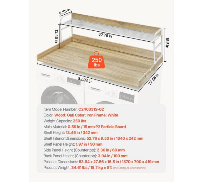 Medinė skalbyklės dangtis su lentyna6