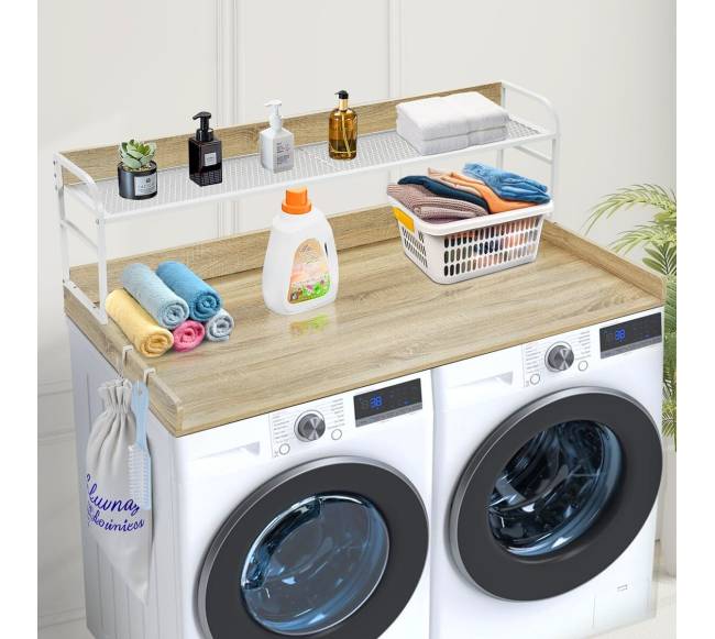 Medinė skalbyklės dangtis su lentyna7