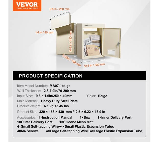 Sieninis pašto dėžė su kodų spyna6