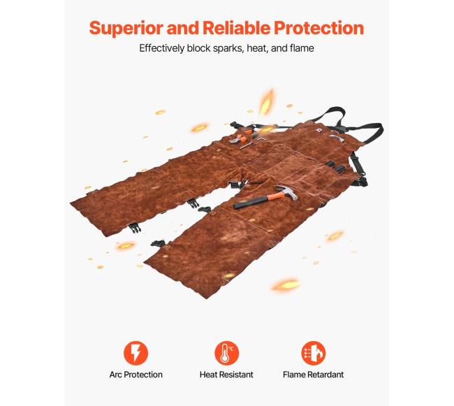 Odinė suvirinimo prijuostė su atskirais kojų apsaugais3