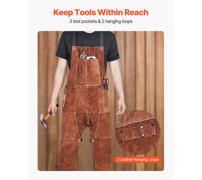 Odinė suvirinimo prijuostė su atskirais kojų apsaugais4