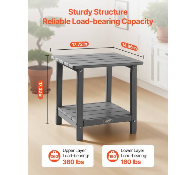 Lauko staliukas dvigubo sluoksnio, pilkas1