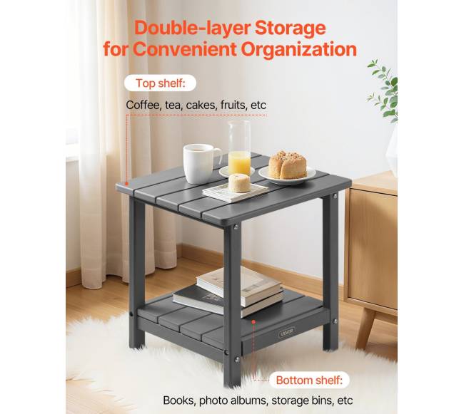 Lauko staliukas dvigubo sluoksnio, pilkas2