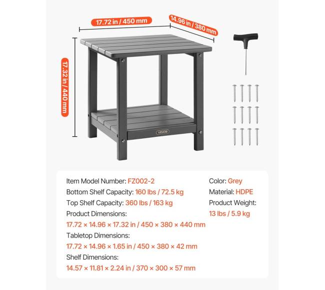 Lauko staliukas dvigubo sluoksnio, pilkas6
