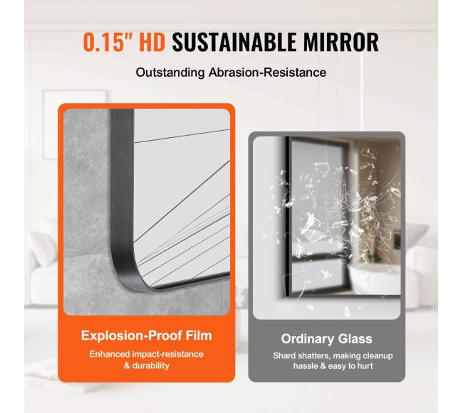 Sieninis kosmetinis veidrodis, 1016 x 762 mm2