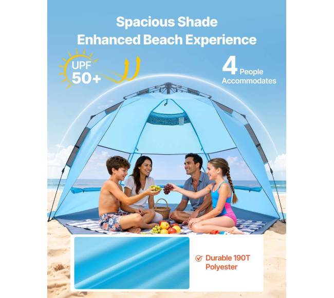 Paplūdimio palapinė 4 asmenims, UV apsauga1