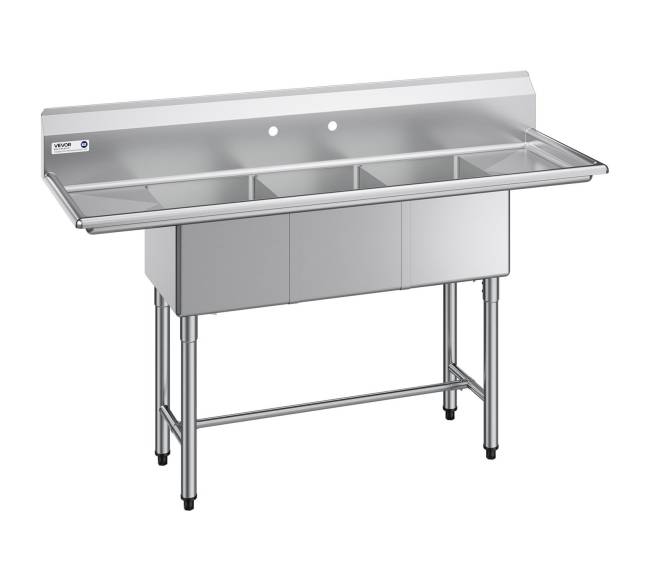 Plieninė 3 skyrlių praustuvė su nutekamomis lentynomis0