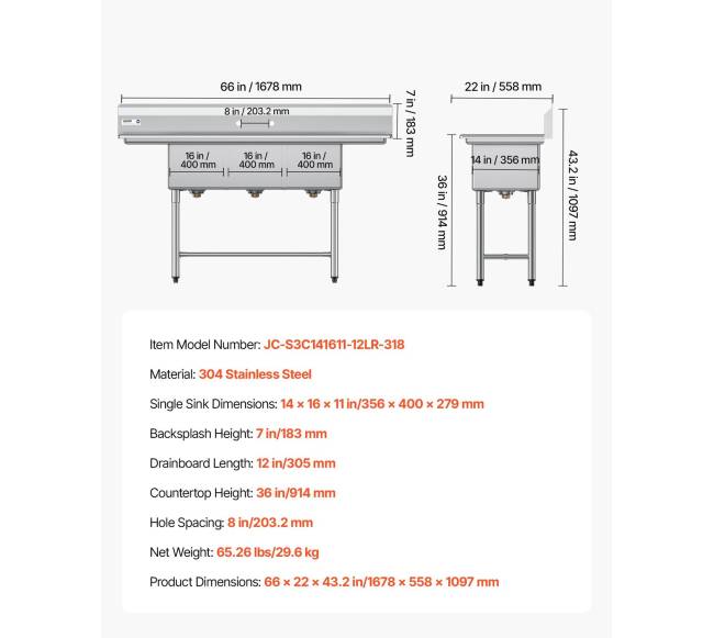 Plieninė 3 skyrlių praustuvė su nutekamomis lentynomis6