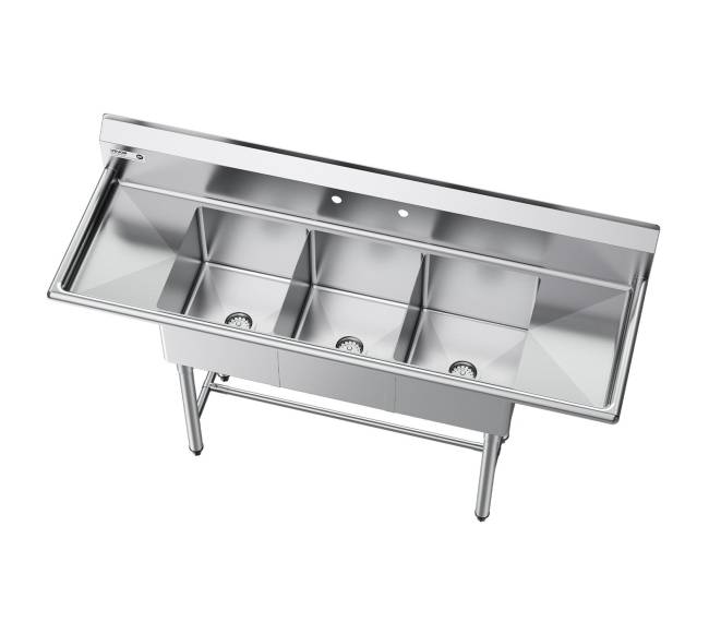 Plieninė 3 skyrlių praustuvė su nutekamomis lentynomis8