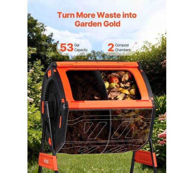 200L dviejų kamerų lauko komposteris su aeracija1