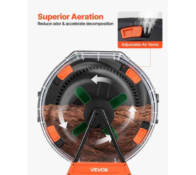 200L dviejų kamerų lauko komposteris su aeracija3