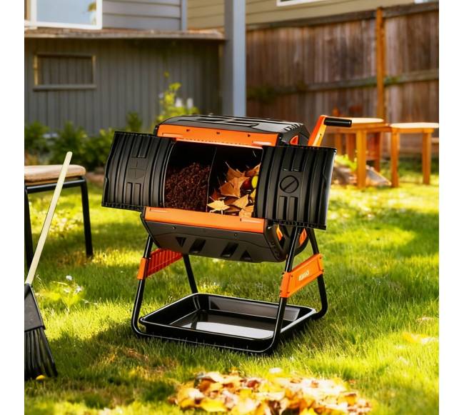 200L dviejų kamerų lauko komposteris su aeracija7