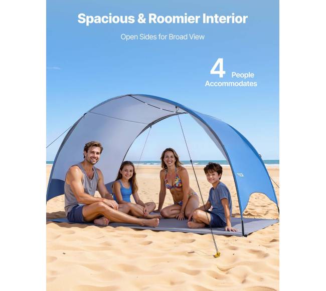 Paplūdimio palapinė 4 asmenims su UPF 50+2