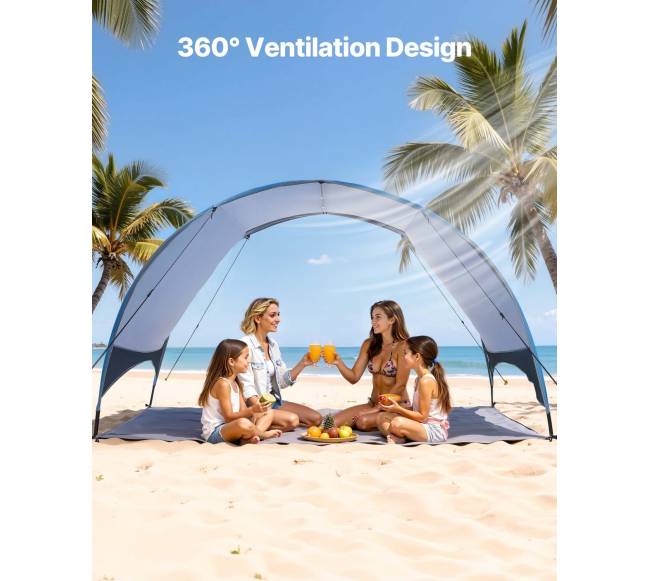 Paplūdimio palapinė 4 asmenims su UPF 50+3