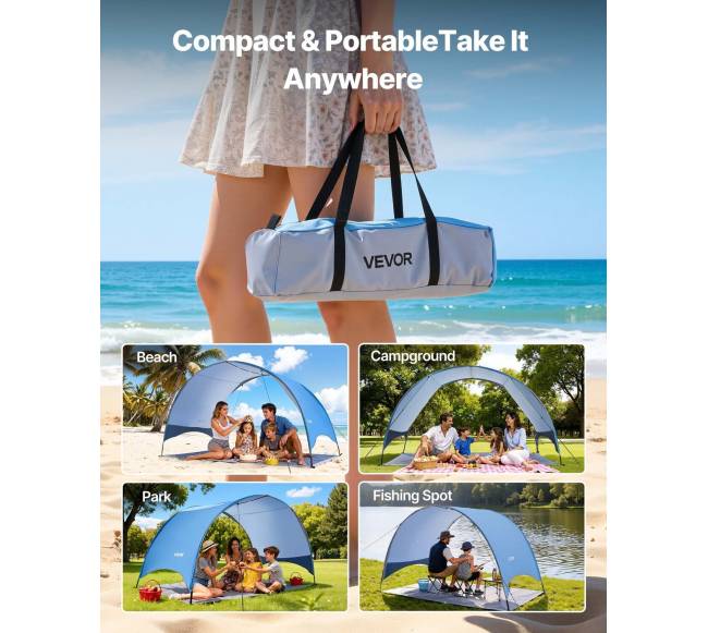 Paplūdimio palapinė 4 asmenims su UPF 50+5