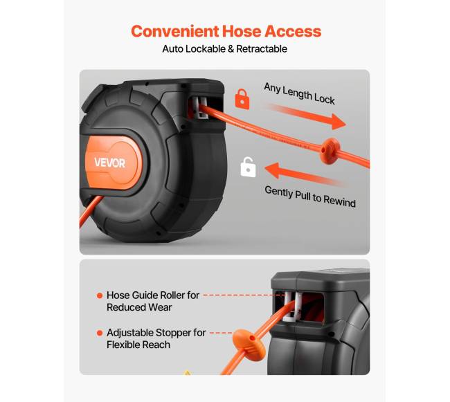 Ištraukiamas oro žarnos ritė 20 m x 9.5 mm2