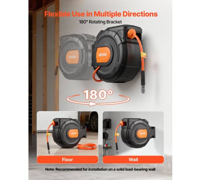 Ištraukiamas oro žarnos ritė 30m x 9.5mm5