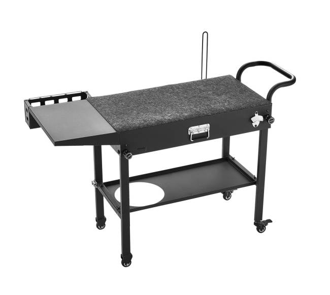 Lauko grilio vežimėlis su šoniniu stalu0