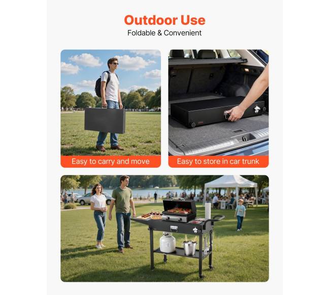 Lauko grilio vežimėlis su šoniniu stalu4