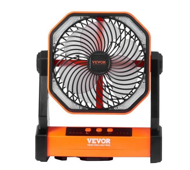 Įkraunamas nešiojamas ventiliatorius su LED žibintu10