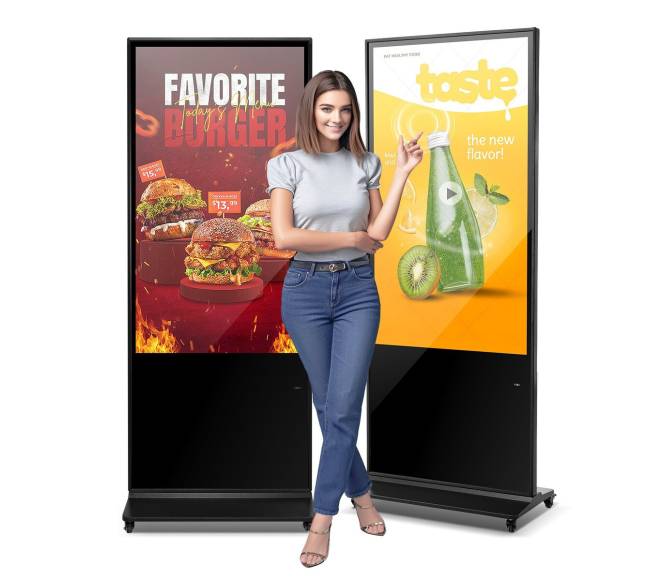 55 colių interaktyvus 4K stovas su ekranu0