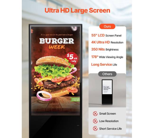 55 colių interaktyvus 4K stovas su ekranu3