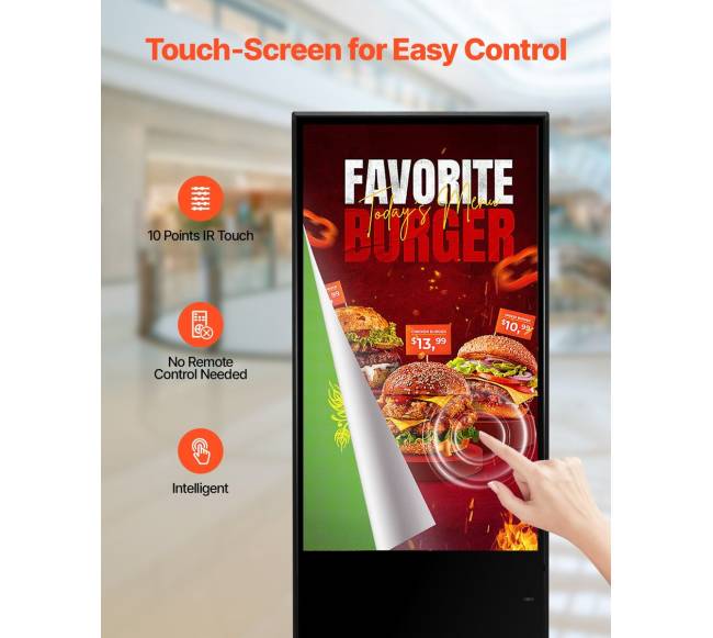 55 colių interaktyvus 4K stovas su ekranu4