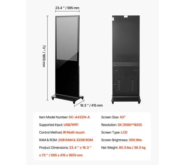 43 colių interaktyvus stendas su jutikliniu ekranu6