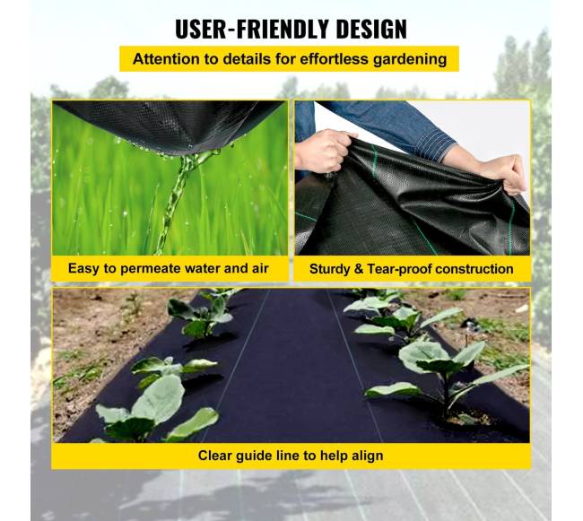 Piktžolių barjerinė danga, 0.9 x 15.2 m, 5OZ3