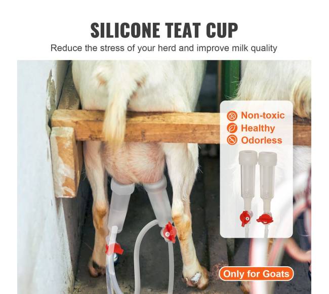 Ožkų melžimo aparatas 3 L nerūdijojo plieno kibiras4