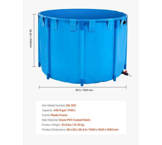 Audinio žuvų tvenkinys, 1700 l, sulankstomas6