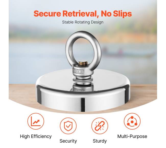 Galingas neodimio žvejybos magnetas 454 kg2