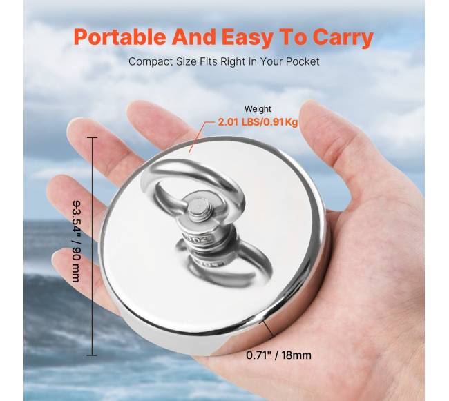 Galingas neodimio žvejybos magnetas 454 kg4