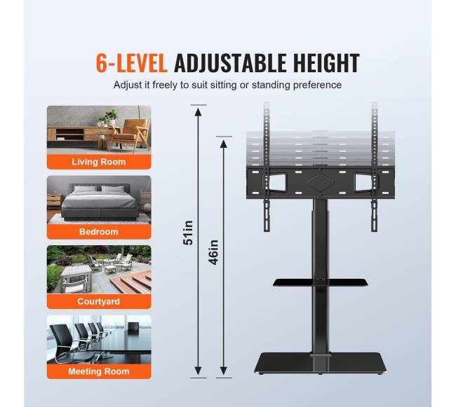 Reguliuojamas TV stovas su pasukama atrama2