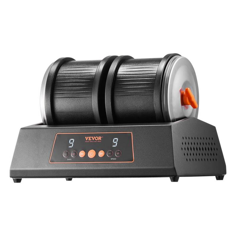 Akmenų poliravimo mašina su dviem būgnais0