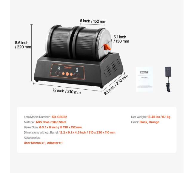 Akmenų poliravimo mašina su dviem būgnais6