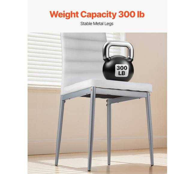 Baltos valgomojo kėdės su paminkštinimu, 6 vnt.2