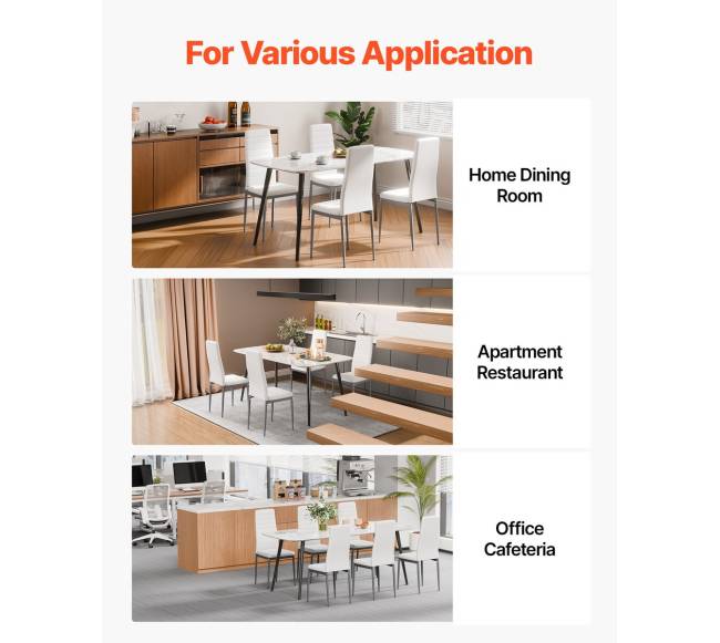 Baltos valgomojo kėdės su paminkštinimu, 6 vnt.6