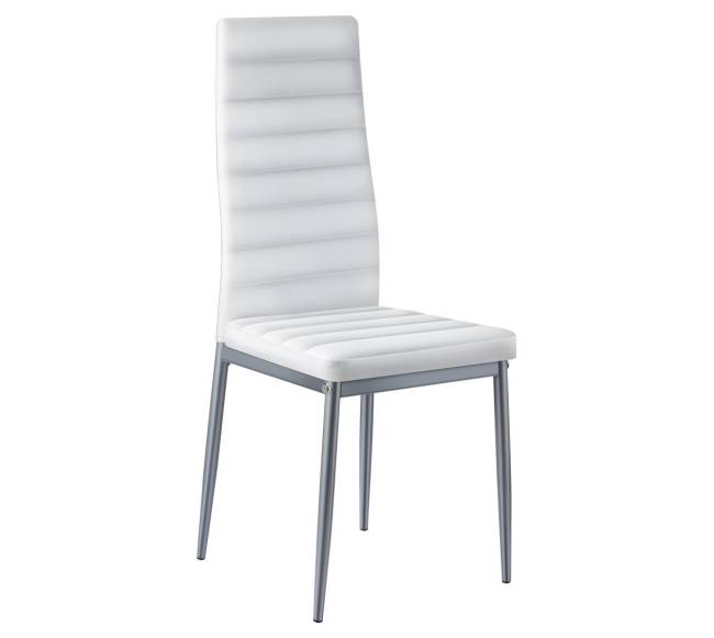 Baltos valgomojo kėdės su paminkštinimu, 6 vnt.8