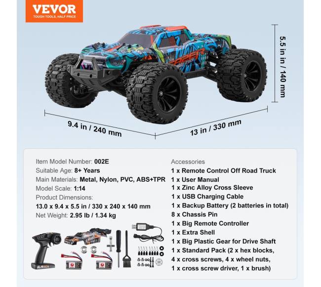 Nuotoliniu būdu valdomas automobilis 1:14 vaikams6