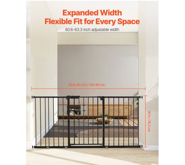 Vaikų ir šunų varteliai, reguliuojamo pločio, juodi1