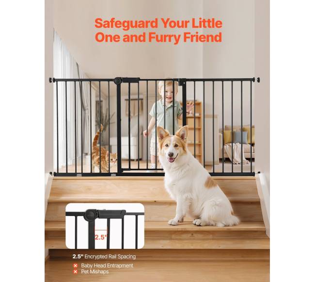 Vaikų ir šunų varteliai, reguliuojamo pločio, juodi3