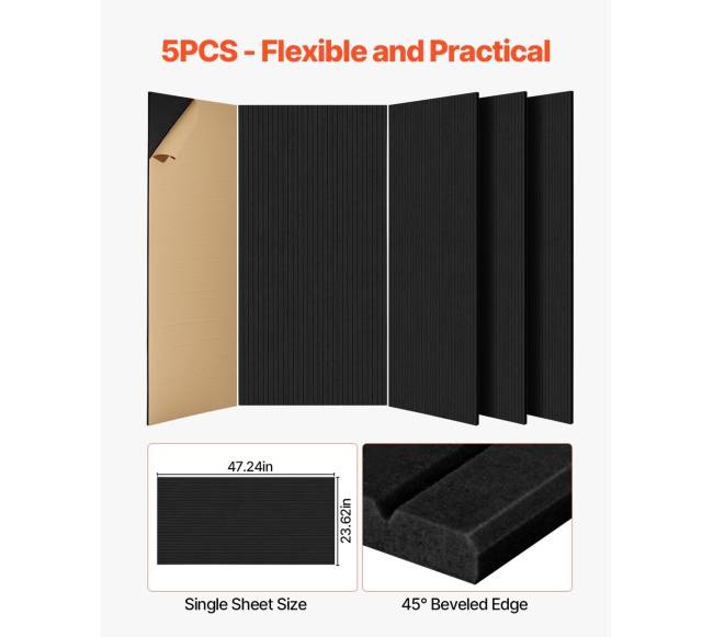 savaime lipnios juodos akustinės plokštės (5 vnt.)5
