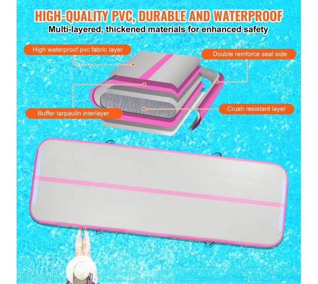 10 pėdų pripučiamas gimnastikos kilimėlis su pompa2